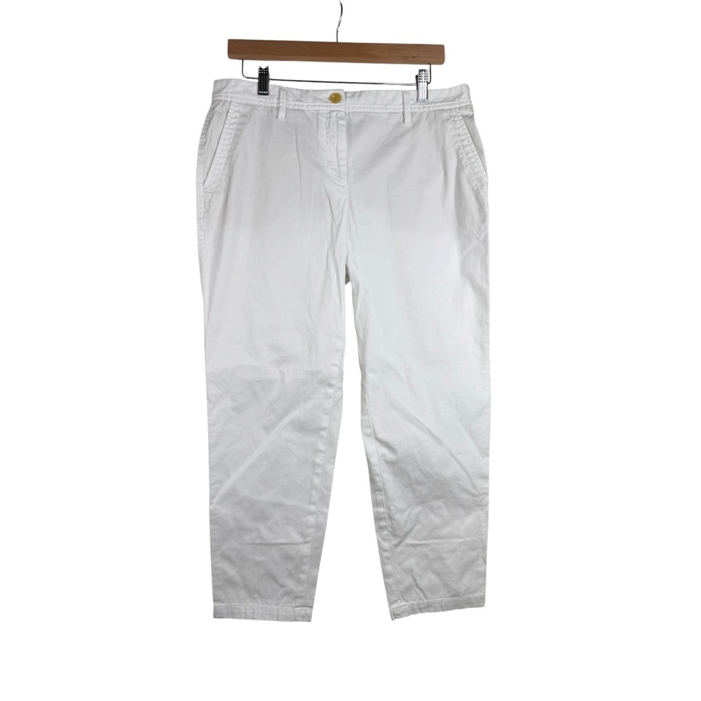 Talbots Womens Relaxed Chino Cropped Pants SIze 10P White